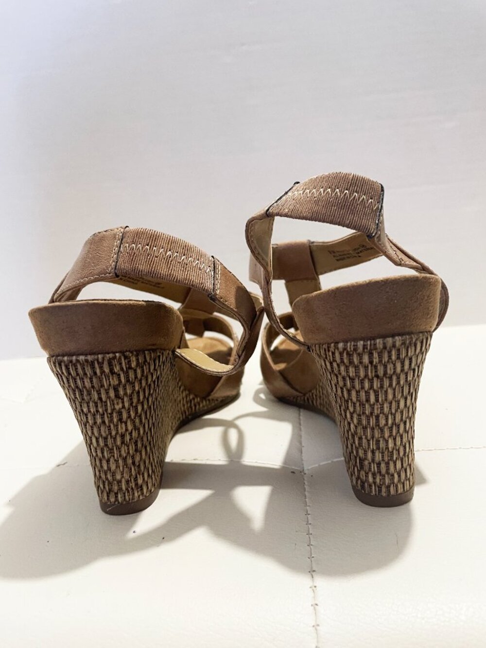 A2 by Aerosoles Tan Strappy Espadrille Wedge Comfy Open Toe Sandals Size 8.5M - Picture 5 of 11